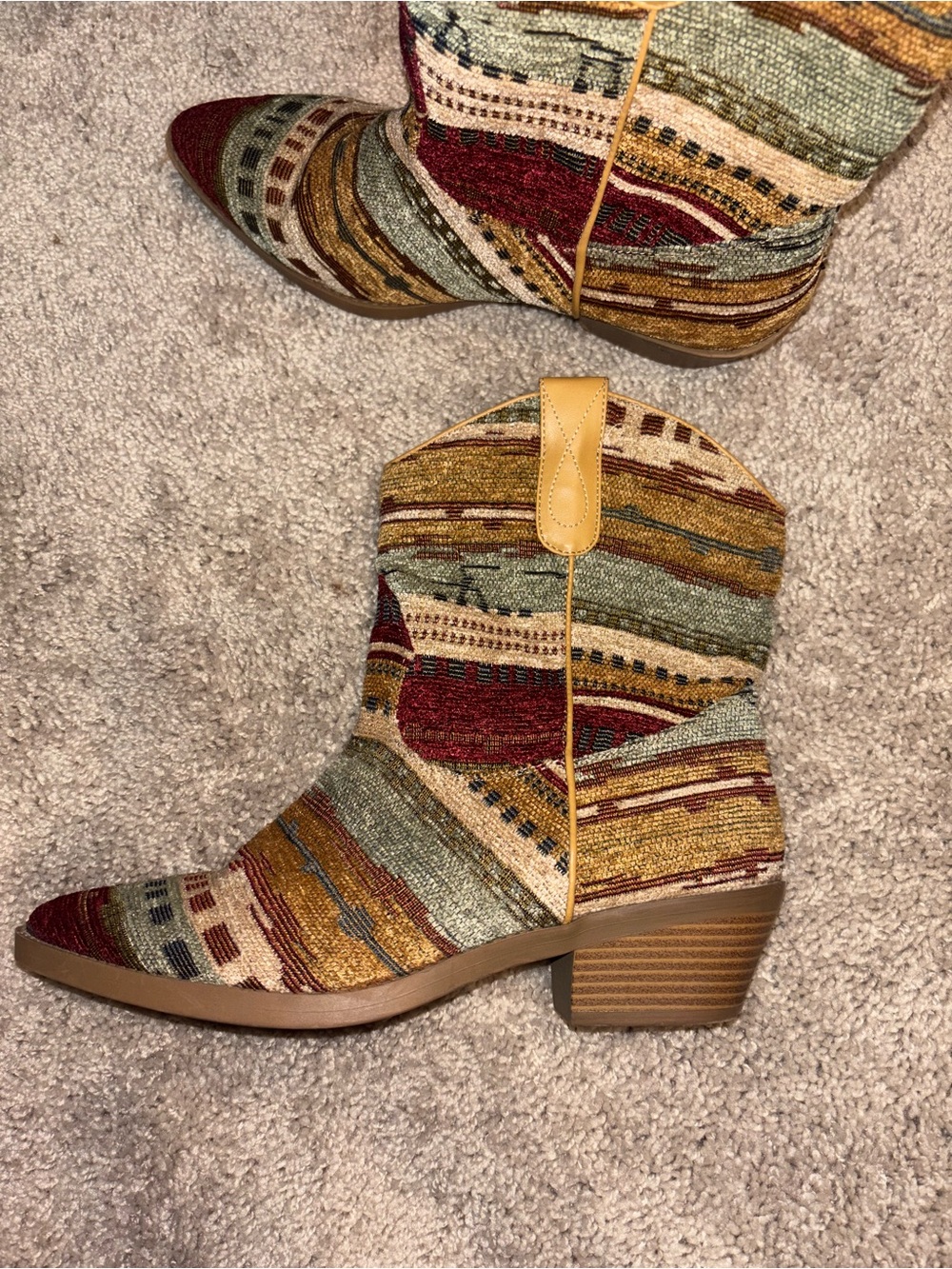 Women's Multicolor Southwestern Embroidered Ankle Boot